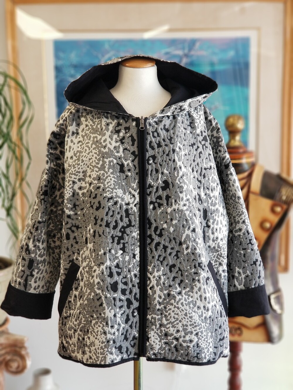 Reversible Hooded Zip Jacket